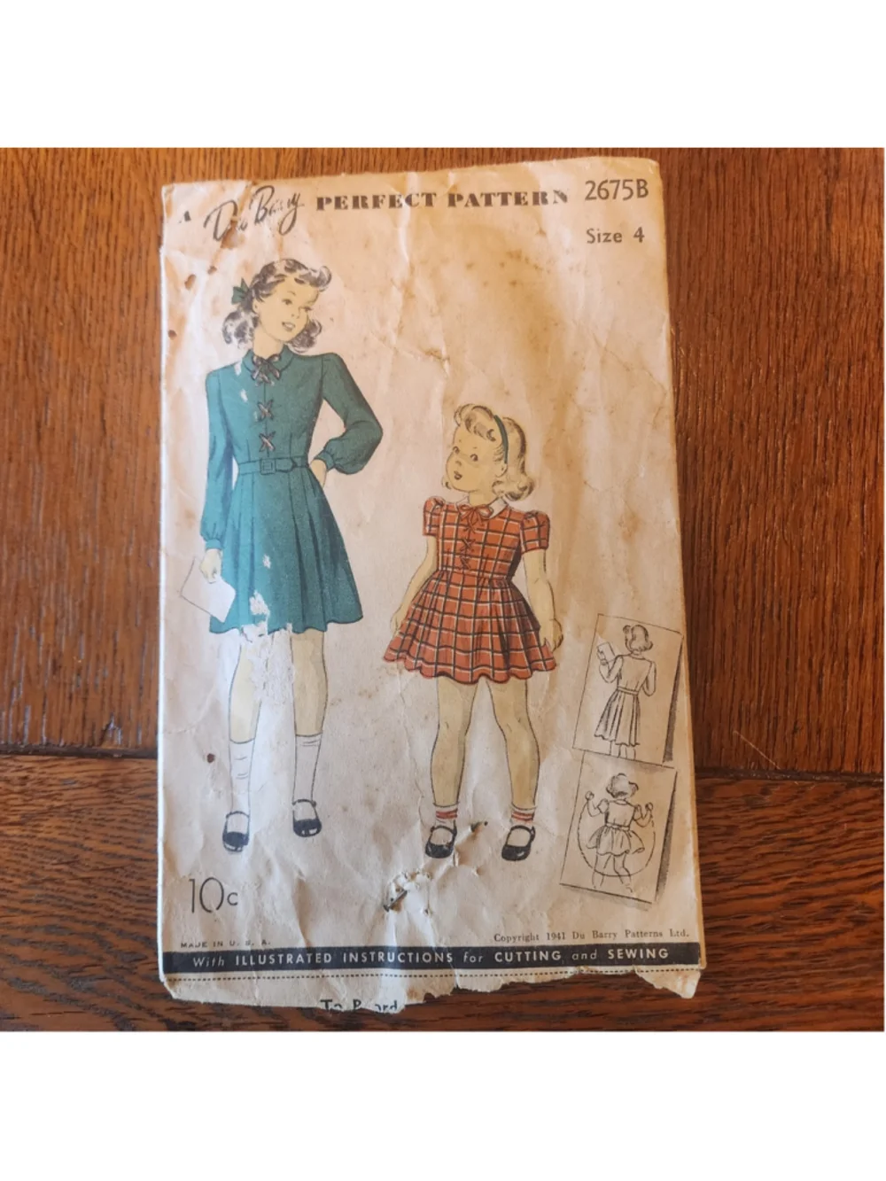 Vintage Du Barry Sewing Pattern Lot Children's Girls Dresses 1940s Cut Complete